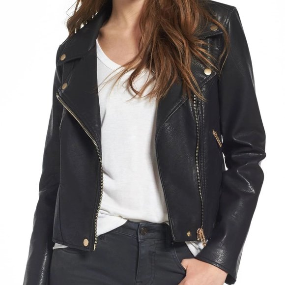 Blank NYC Jackets & Blazers - Blank NYC Life Changer Faux Leather Moto Jacket - Black - Large